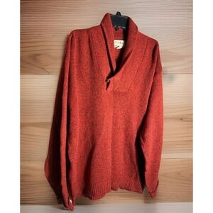 Vintage Cabelas Wool Knit Sweater Ladies Size 2X 1980s Rare Button Loop Shawl